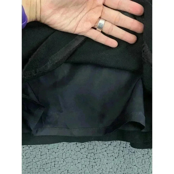 VTG Talbots Black Lined Pencil Wrap Skirt Sz 8 100% Wool Women's - Picture 9 of 9